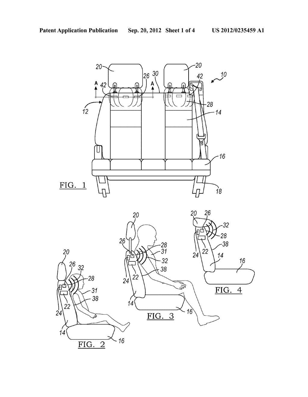 Automatic Head Restraint Adjustment System for a Vehicle Seat - diagram, schematic, and image 02