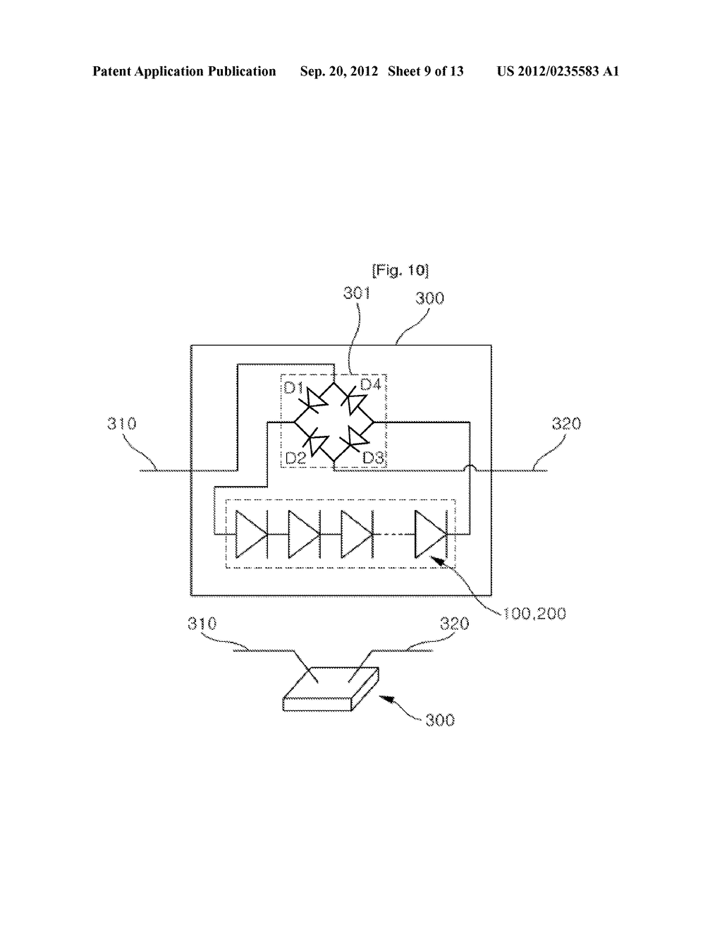 LIGHT EMITTING ELEMENT WITH A PLURALITY OF CELLS BONDED, METHOD OF     MANUFACTURING THE SAME, AND LIGHT EMITTING DEVICE USING THE SAME - diagram, schematic, and image 10