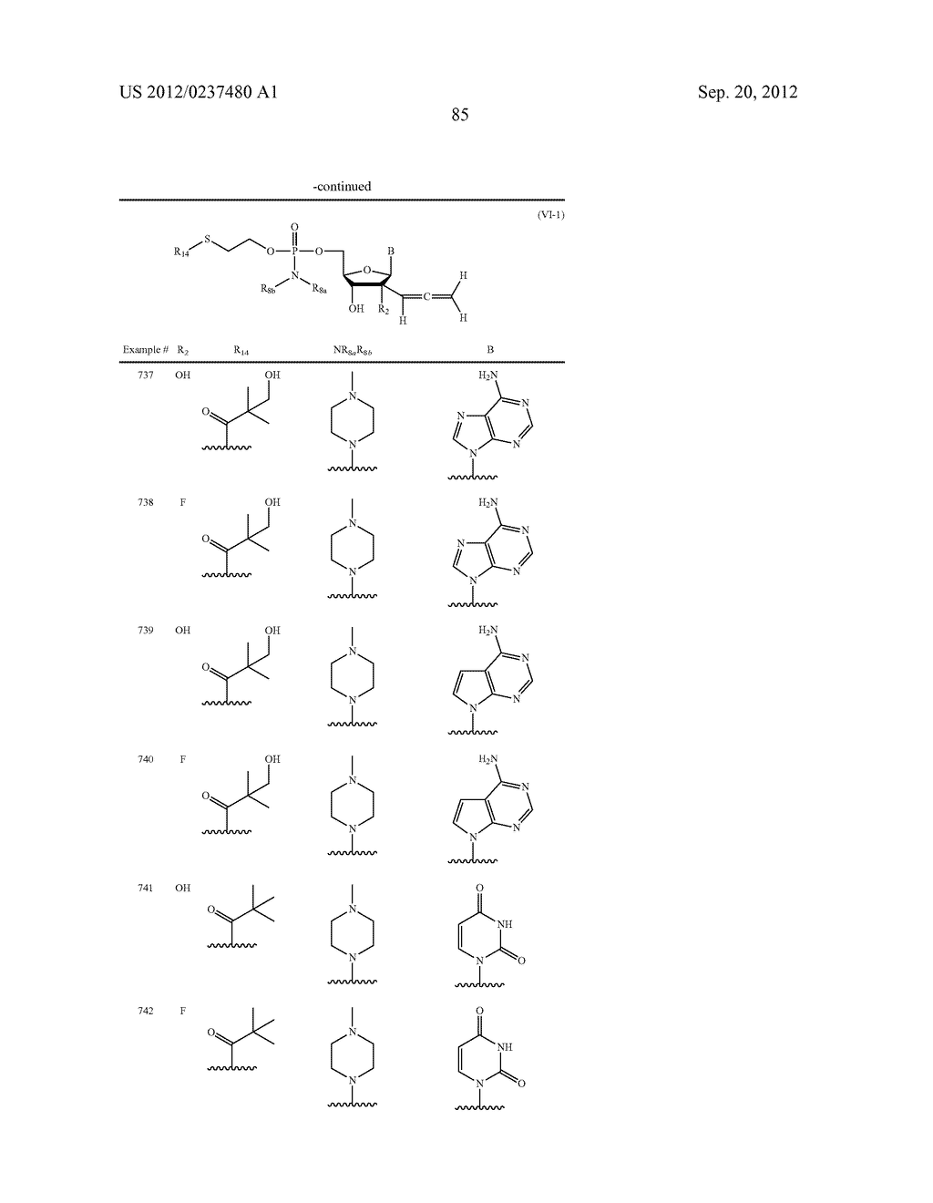 2'ALLENE-SUBSTITUTED NUCLEOSIDE DERIVATIVES - diagram, schematic, and image 86