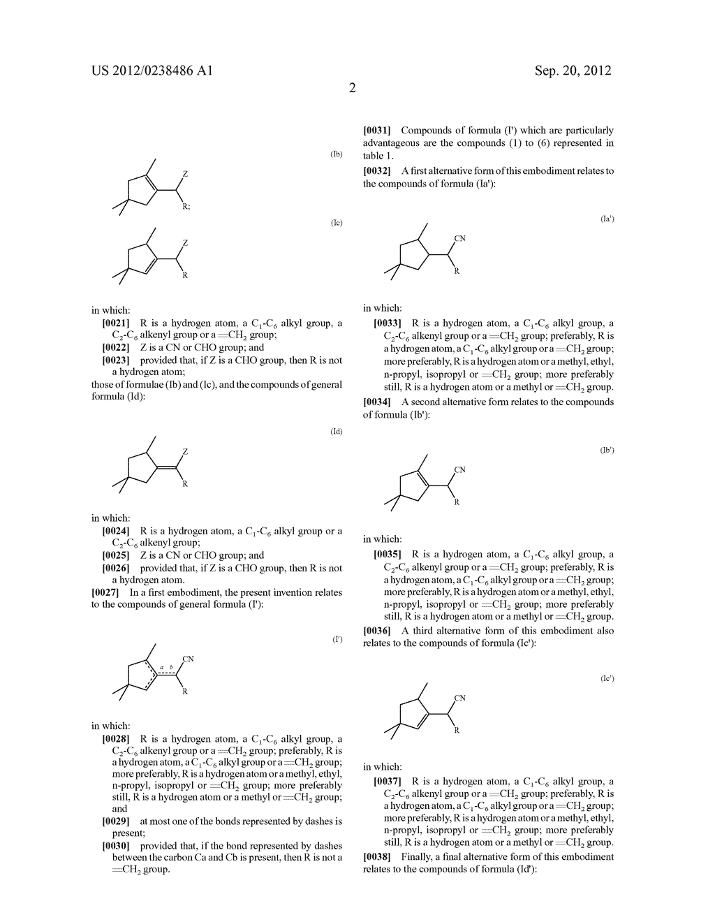 Novel Aldehydes and Nitriles from Isophorone and the Use Thereof in     Perfumery - diagram, schematic, and image 03