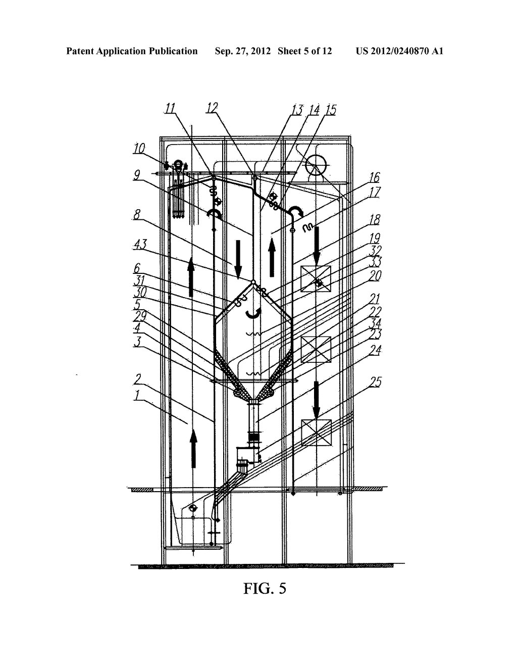 CIRCULATING FLUIDIZED BED BOILER WITH GAS-SOLID SEPARATOR - diagram, schematic, and image 06