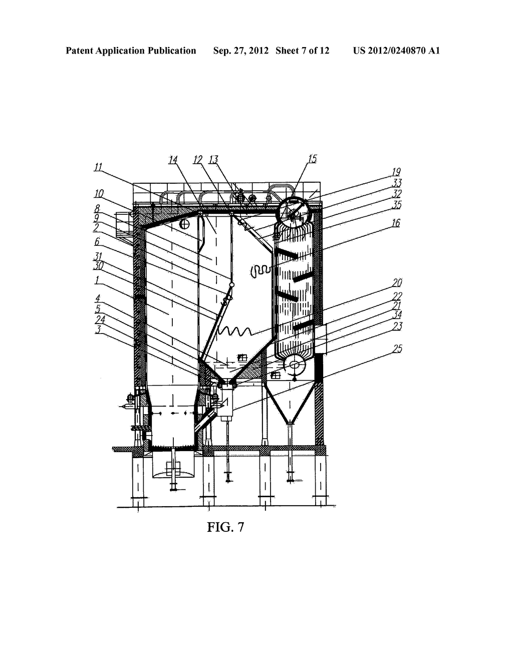 CIRCULATING FLUIDIZED BED BOILER WITH GAS-SOLID SEPARATOR - diagram, schematic, and image 08