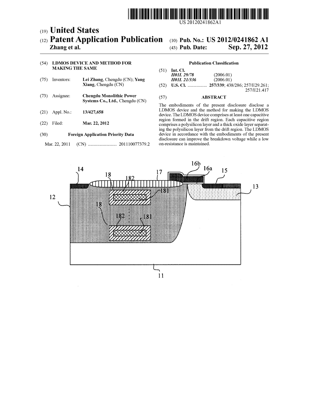 LDMOS DEVICE AND METHOD FOR MAKING THE SAME - diagram, schematic, and image 01