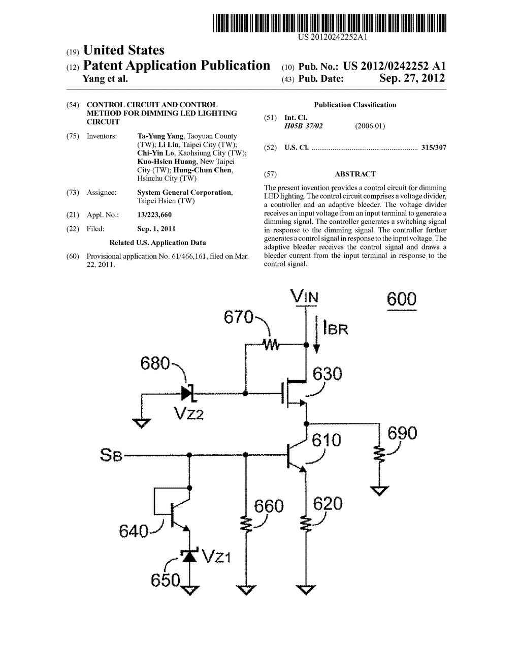CONTROL CIRCUIT AND CONTROL METHOD FOR DIMMING LED LIGHTING CIRCUIT - diagram, schematic, and image 01