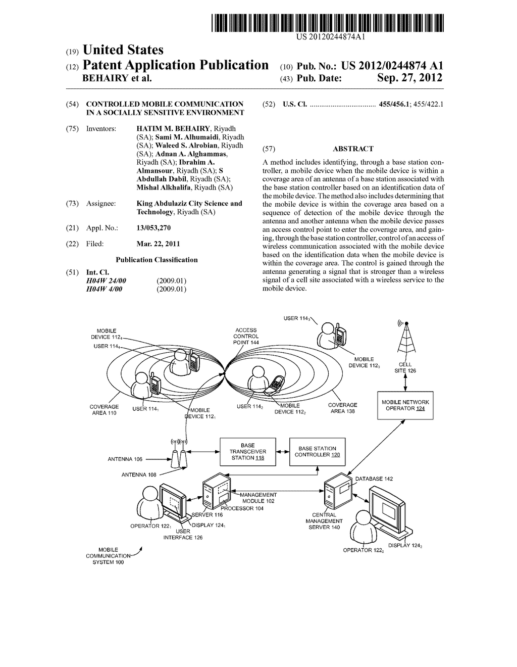 CONTROLLED MOBILE COMMUNICATION IN A SOCIALLY SENSITIVE ENVIRONMENT - diagram, schematic, and image 01