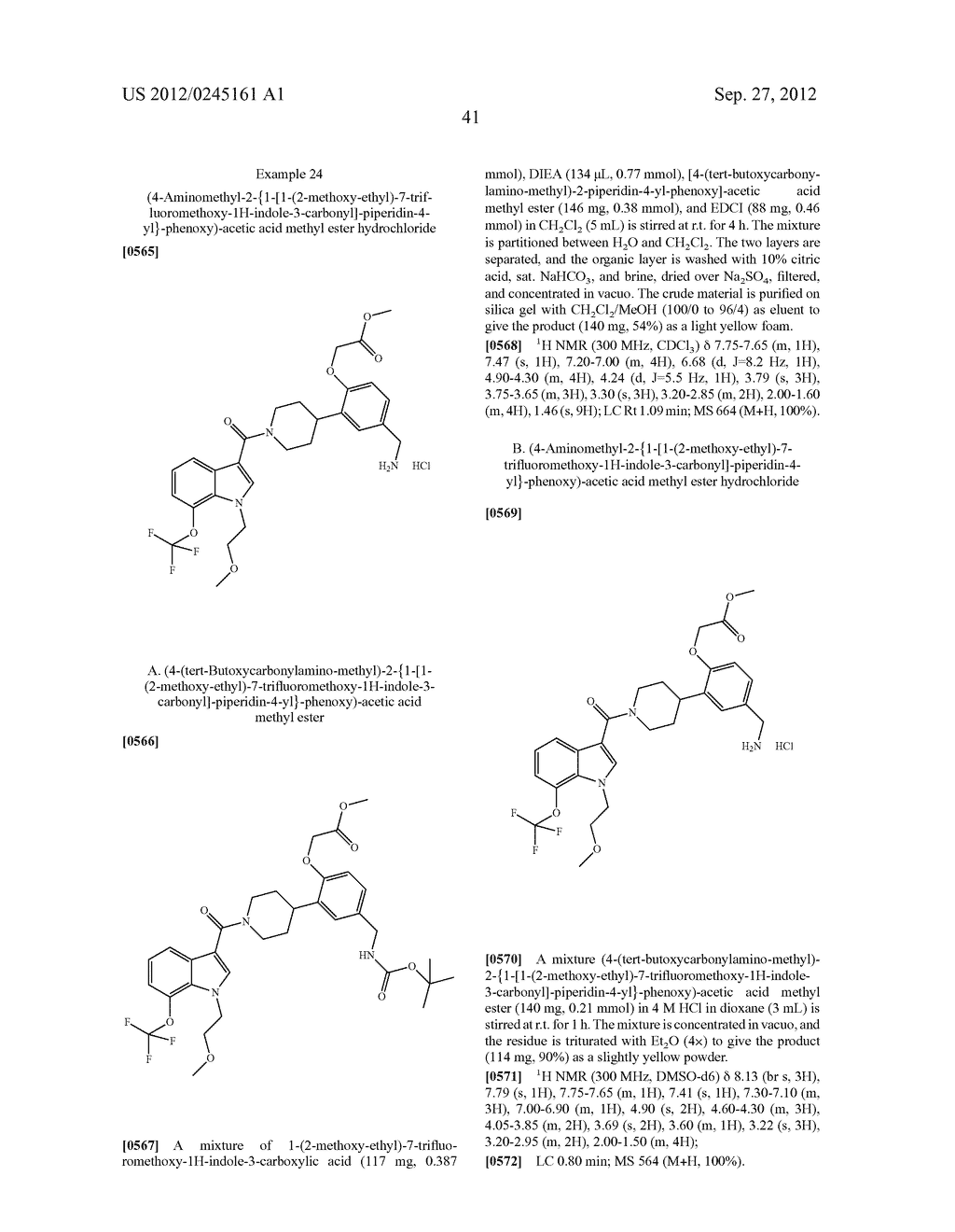 INDOLYL-PIPERIDINYL BENZYLAMINES AS BETA-TRYPTASE INHIBITORS - diagram, schematic, and image 42