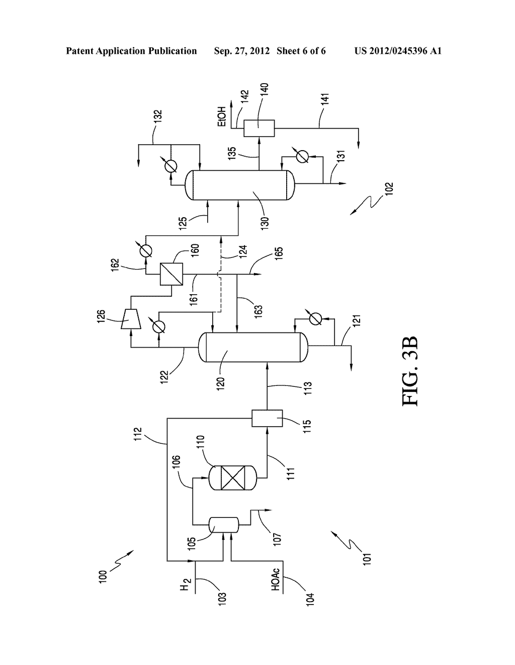 Recovering Ethanol Sidedraw By Separating Crude Product From Hydrogenation     Process - diagram, schematic, and image 07