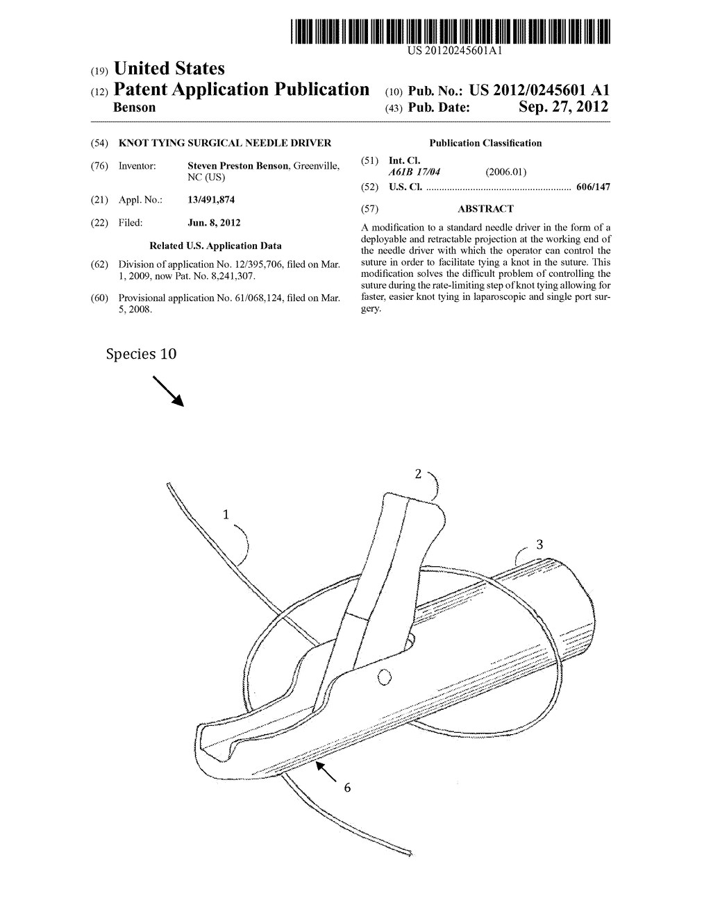 Knot tying surgical needle driver - diagram, schematic, and image 01