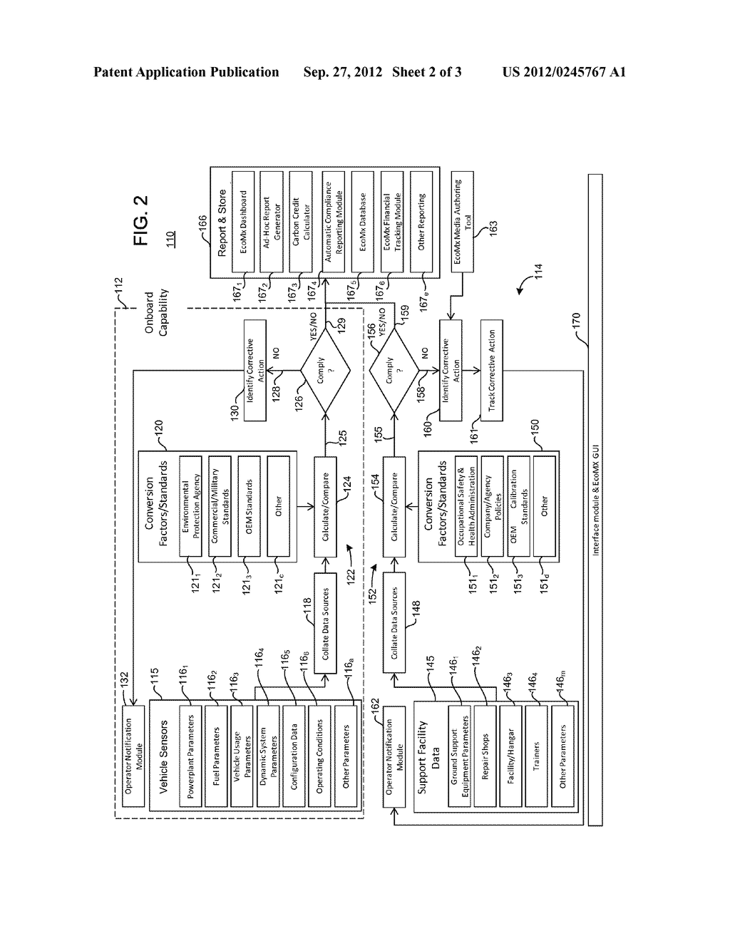 SYSTEM AND METHOD FOR EVALUATING OPERATION OF A VEHICLE WITH RESPECT TO A     PLURALITY OF ENVIRONMENTAL FACTORS - diagram, schematic, and image 03