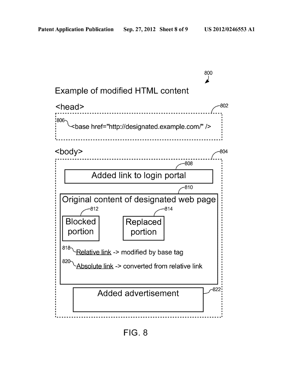 METHOD OF CAUSING A CLIENT DEVICE TO DISPLAY A DESIGNATED WEB PAGE AND     CAPTIVE PORTAL SERVER THEREOF - diagram, schematic, and image 09