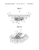 Method of Sewing Fastener Stringer, Method of Manufacturing Product to     Which Fastener is Attached, Product to Which Fastener is Attached, and     Sewing Machine Foot diagram and image