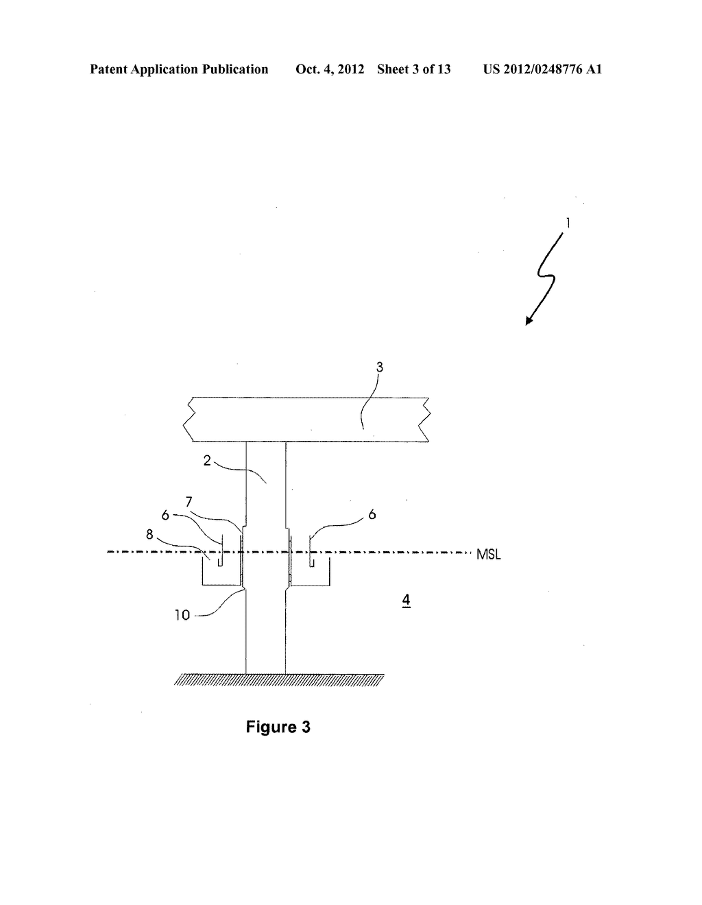 WAVE ENERGY EXTRACTION SYSTEM USING AN OSCILLATING WATER COLUMN ATTACHED     TO THE COLUMNS OF AN OFFSHORE PLATFORM - diagram, schematic, and image 04