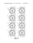 TOY VEHICLE WITH WHEELS EACH HAVING A FIRST DISK WITH WINDOWS AND A SECOND     DISK WITH INDICIA ALIGNABLE WITH THE WINDOWS diagram and image