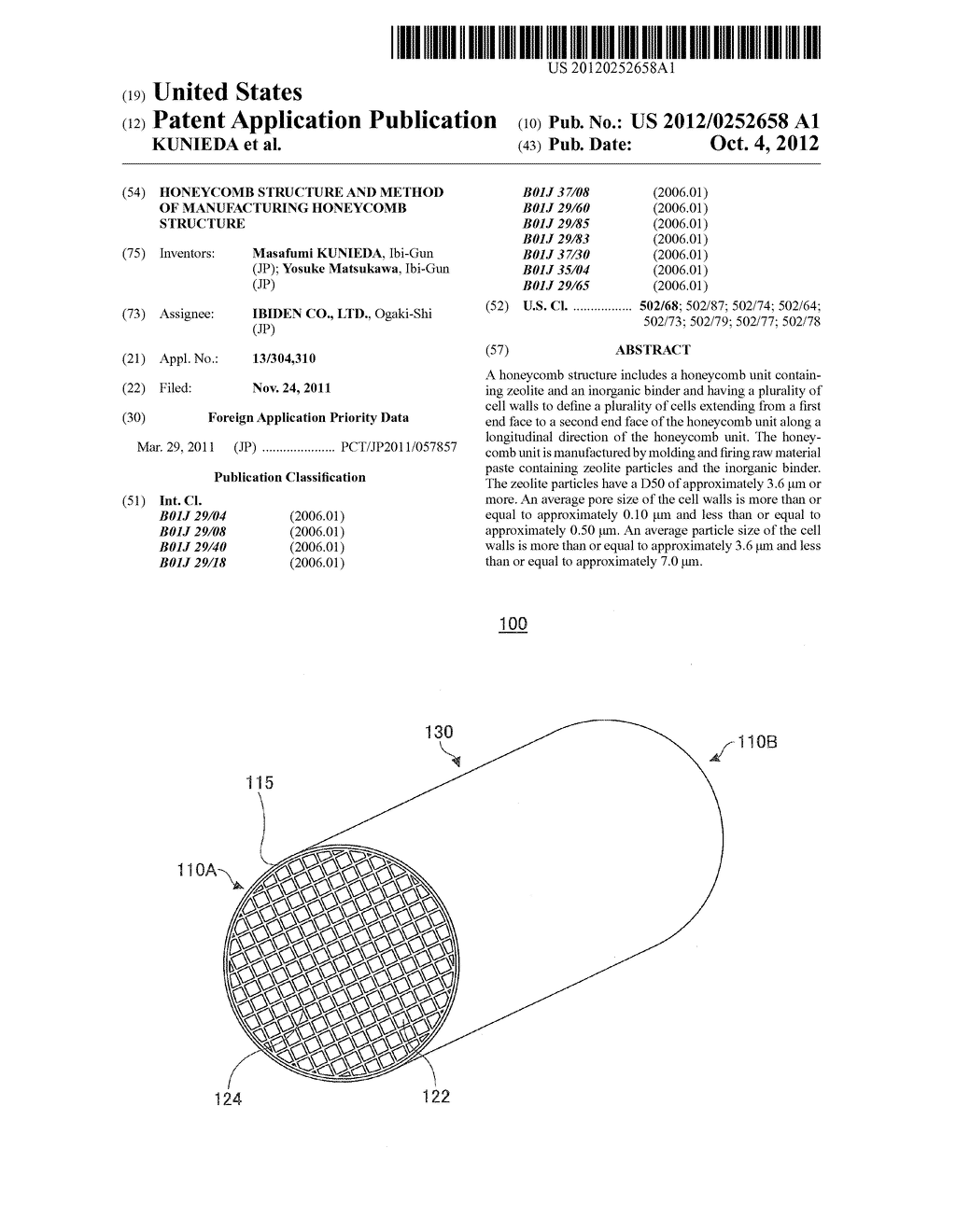 HONEYCOMB STRUCTURE AND METHOD OF MANUFACTURING HONEYCOMB STRUCTURE - diagram, schematic, and image 01