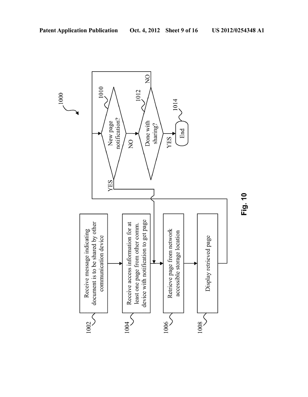 SYSTEM AND METHOD FOR SHARING UNSUPPORTED DOCUMENT TYPES BETWEEN     COMMUNICATION DEVICES - diagram, schematic, and image 10