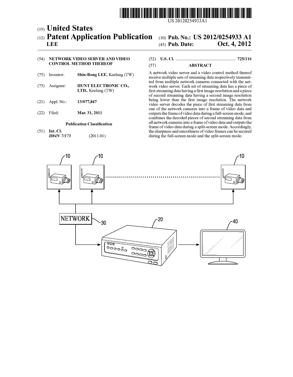 NETWORK VIDEO SERVER AND VIDEO CONTROL METHOD THEREOF - diagram, schematic, and image 01