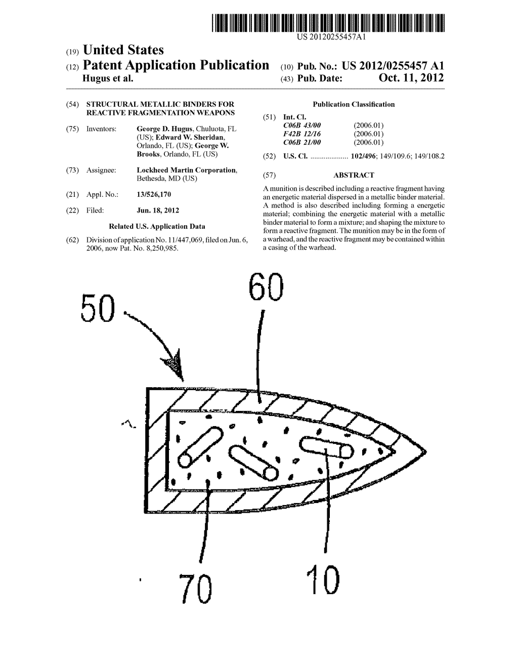 STRUCTURAL METALLIC BINDERS FOR REACTIVE FRAGMENTATION WEAPONS - diagram, schematic, and image 01