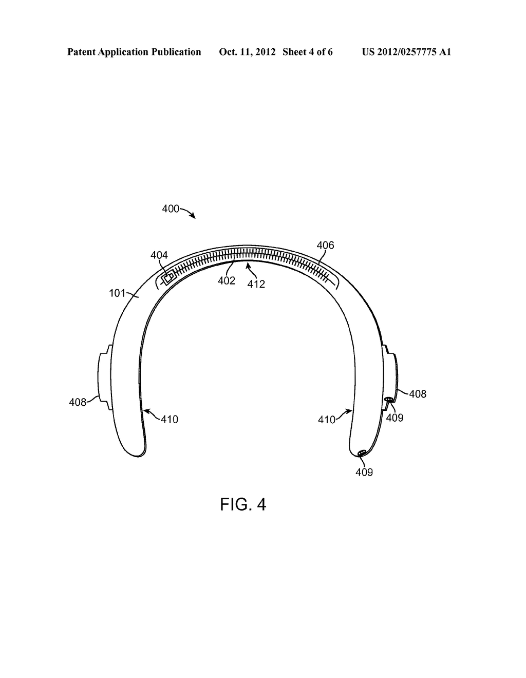 Ear warming article including electronic device and easily interchangeable     advertising areas - diagram, schematic, and image 05