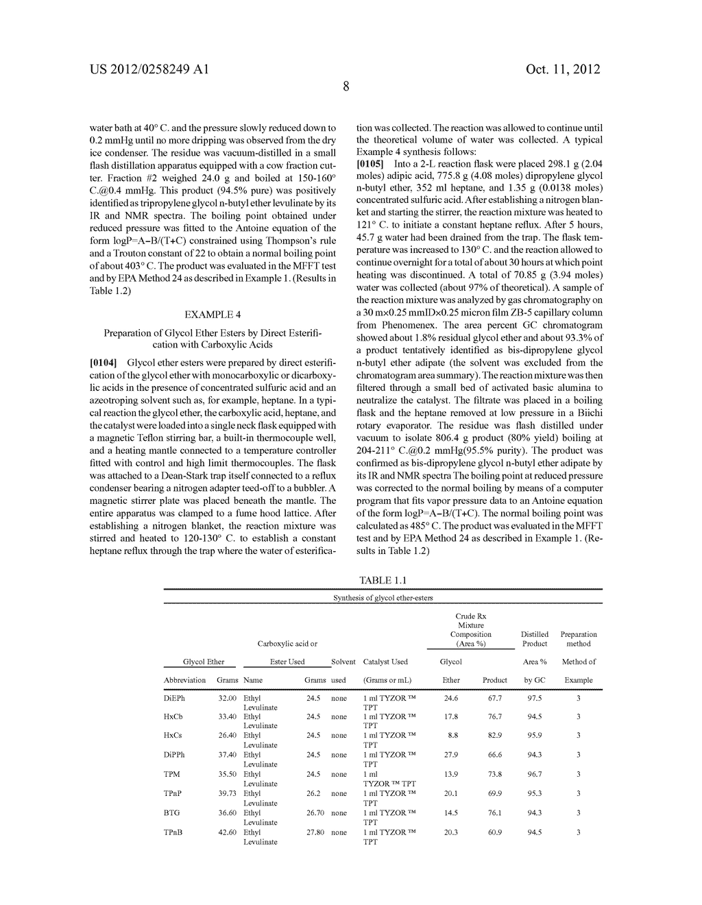 LOW/ZERO VOC GLYCOL ETHER-ESTERS AS COALESCENTS FOR AQUEOUS POLYMERIC     DISPERSIONS - diagram, schematic, and image 09