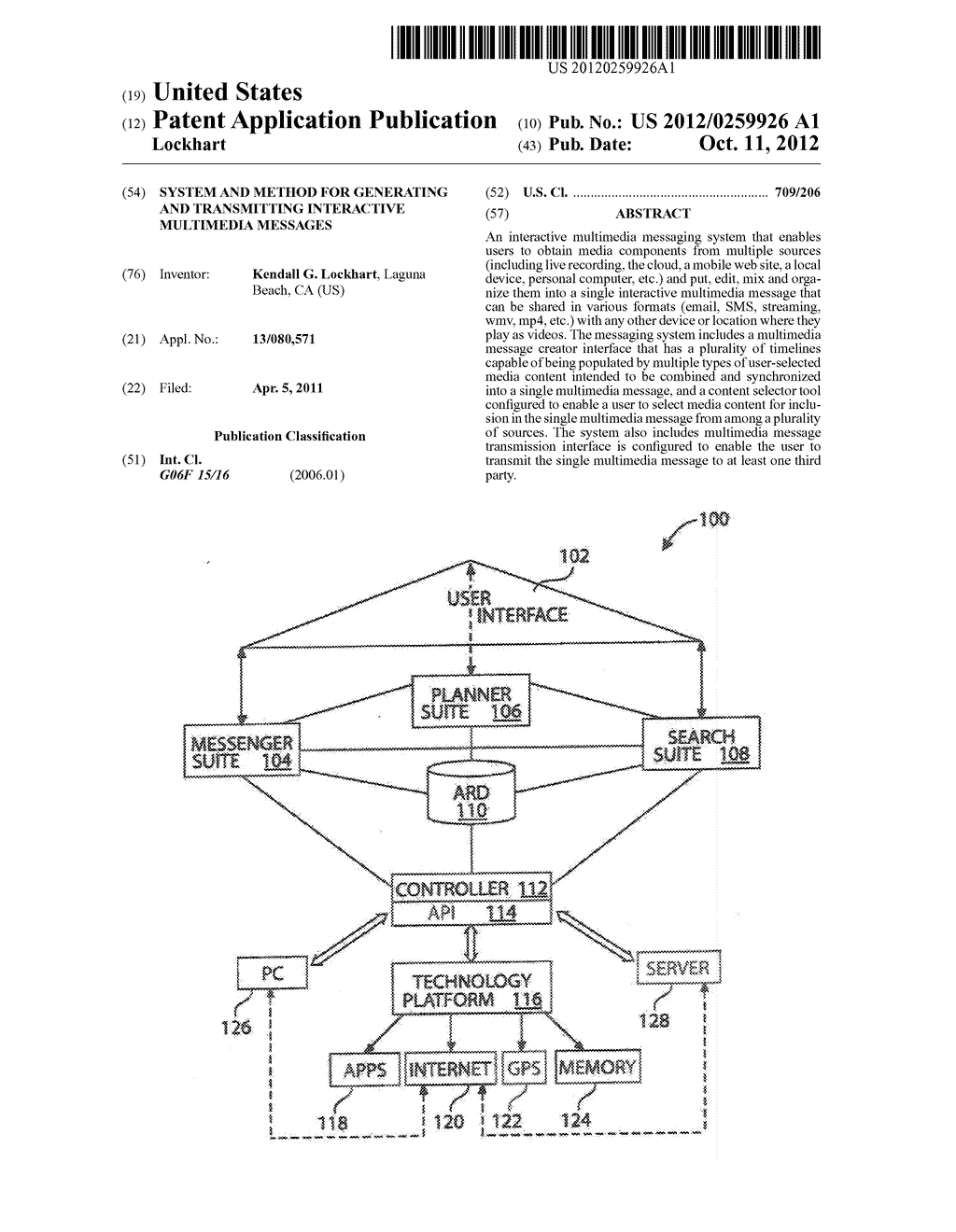 System and Method for Generating and Transmitting Interactive Multimedia     Messages - diagram, schematic, and image 01