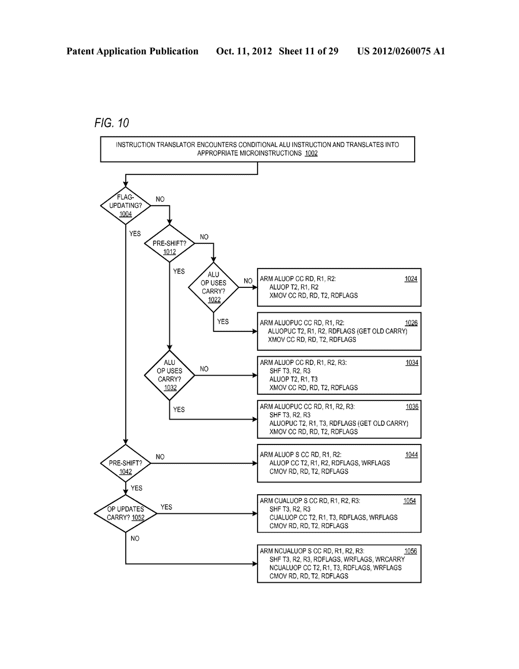 CONDITIONAL ALU INSTRUCTION PRE-SHIFT-GENERATED CARRY FLAG PROPAGATION     BETWEEN MICROINSTRUCTIONS IN READ-PORT LIMITED REGISTER FILE     MICROPROCESSOR - diagram, schematic, and image 12