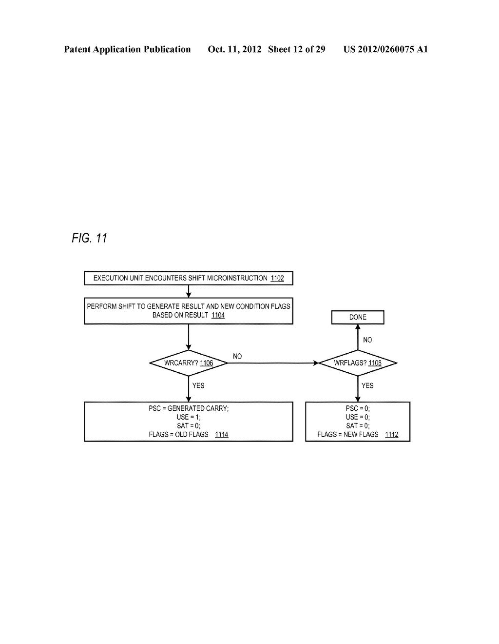 CONDITIONAL ALU INSTRUCTION PRE-SHIFT-GENERATED CARRY FLAG PROPAGATION     BETWEEN MICROINSTRUCTIONS IN READ-PORT LIMITED REGISTER FILE     MICROPROCESSOR - diagram, schematic, and image 13