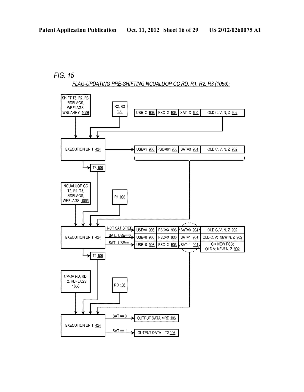 CONDITIONAL ALU INSTRUCTION PRE-SHIFT-GENERATED CARRY FLAG PROPAGATION     BETWEEN MICROINSTRUCTIONS IN READ-PORT LIMITED REGISTER FILE     MICROPROCESSOR - diagram, schematic, and image 17