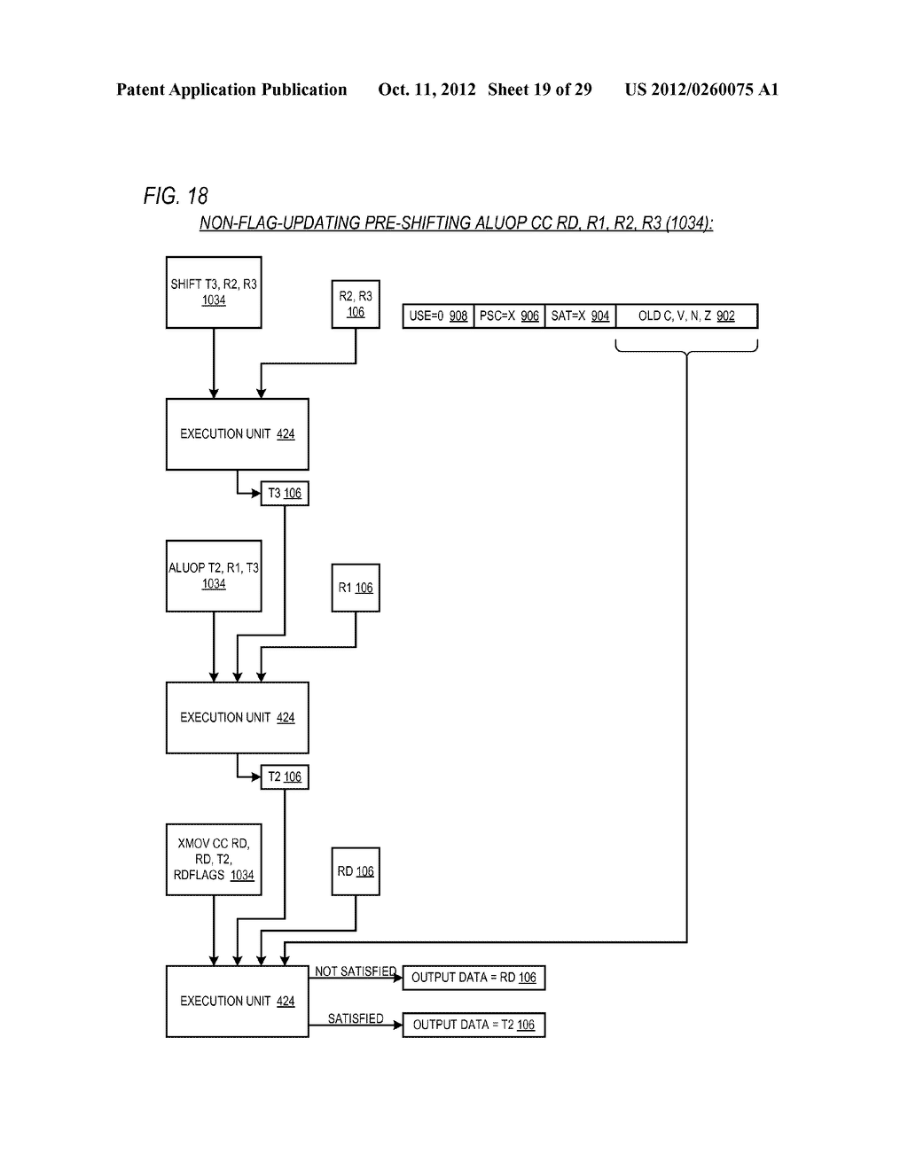 CONDITIONAL ALU INSTRUCTION PRE-SHIFT-GENERATED CARRY FLAG PROPAGATION     BETWEEN MICROINSTRUCTIONS IN READ-PORT LIMITED REGISTER FILE     MICROPROCESSOR - diagram, schematic, and image 20
