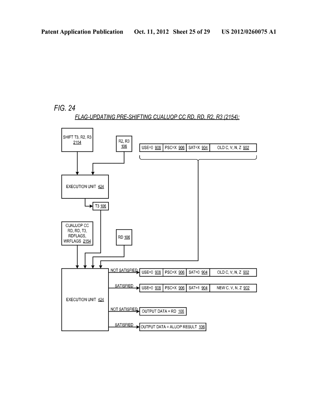 CONDITIONAL ALU INSTRUCTION PRE-SHIFT-GENERATED CARRY FLAG PROPAGATION     BETWEEN MICROINSTRUCTIONS IN READ-PORT LIMITED REGISTER FILE     MICROPROCESSOR - diagram, schematic, and image 26