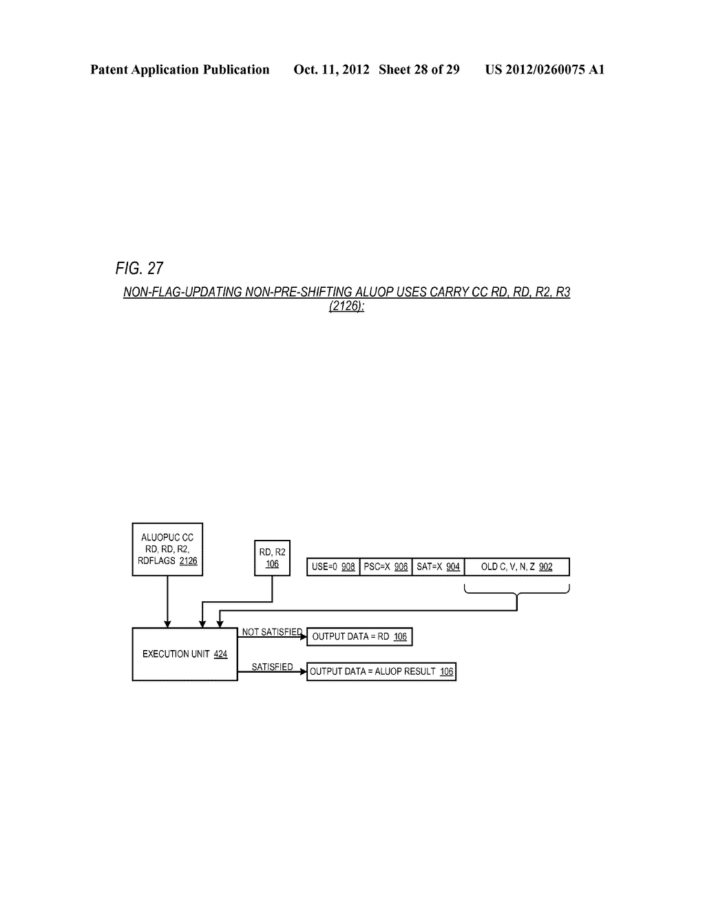 CONDITIONAL ALU INSTRUCTION PRE-SHIFT-GENERATED CARRY FLAG PROPAGATION     BETWEEN MICROINSTRUCTIONS IN READ-PORT LIMITED REGISTER FILE     MICROPROCESSOR - diagram, schematic, and image 29