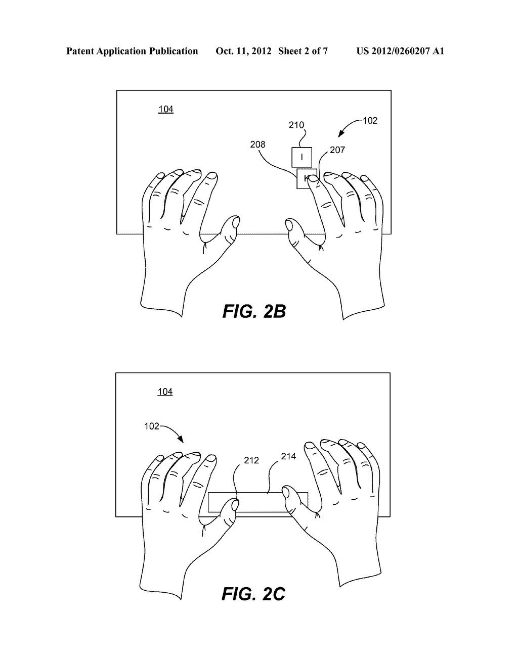 DYNAMIC TEXT INPUT USING ON AND ABOVE SURFACE SENSING OF HANDS AND FINGERS - diagram, schematic, and image 03