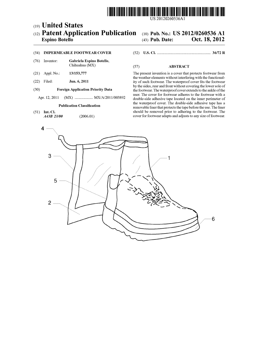 IMPERMEABLE FOOTWEAR COVER - diagram, schematic, and image 01