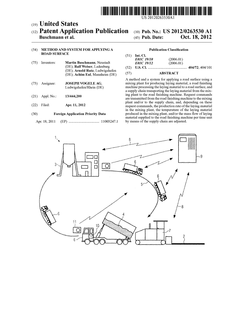 METHOD AND SYSTEM FOR APPLYING A ROAD SURFACE - diagram, schematic, and image 01