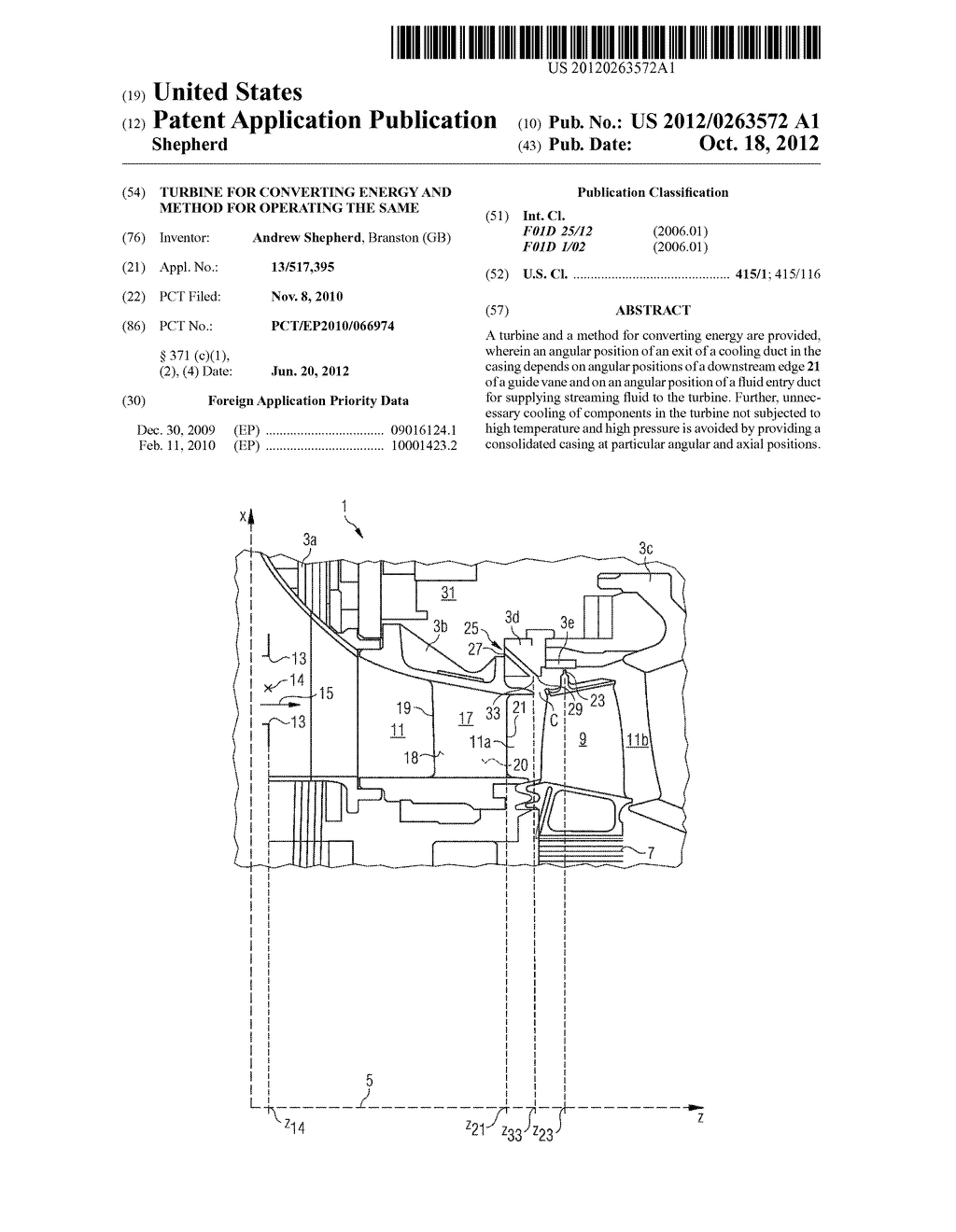 TURBINE FOR CONVERTING ENERGY AND METHOD FOR OPERATING THE SAME - diagram, schematic, and image 01