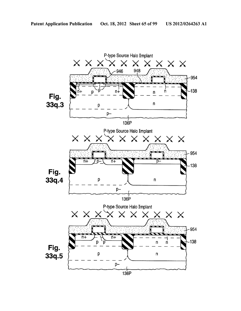 Structure and Fabrication of Like-polarity Field-effect Transistors Having     Different Configurations of Source/Drain Extensions, Halo Pockets, and     Gate Dielectric Thicknesses - diagram, schematic, and image 66