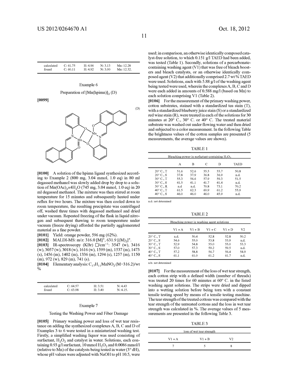 DETERGENTS OR CLEANING AGENTS CONTAINING A BLEACH-ENHANCING TRANSITION     METAL COMPLEX WHICH IS OPTIONALLY PRODUCED IN SITU - diagram, schematic, and image 12