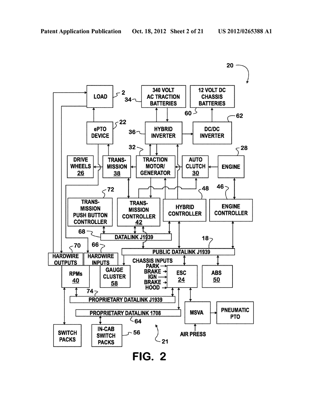 CONTROL SYSTEM FOR EQUIPMENT ON A VEHICLE WITH A HYBRID-ELECTRIC     POWERTRAIN - diagram, schematic, and image 03