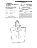 TOTE BAG WITH INTERCHANGEABLE ORNAMENTAL SECURING MECHANISM AND SYSTEM     THEREFORE diagram and image