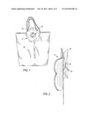 TOTE BAG WITH INTERCHANGEABLE ORNAMENTAL SECURING MECHANISM AND SYSTEM     THEREFORE diagram and image