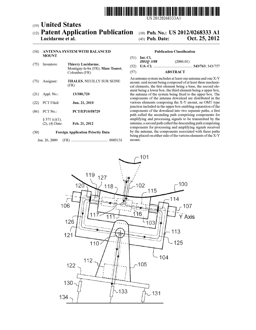 ANTENNA SYSTEM WITH BALANCED MOUNT - diagram, schematic, and image 01