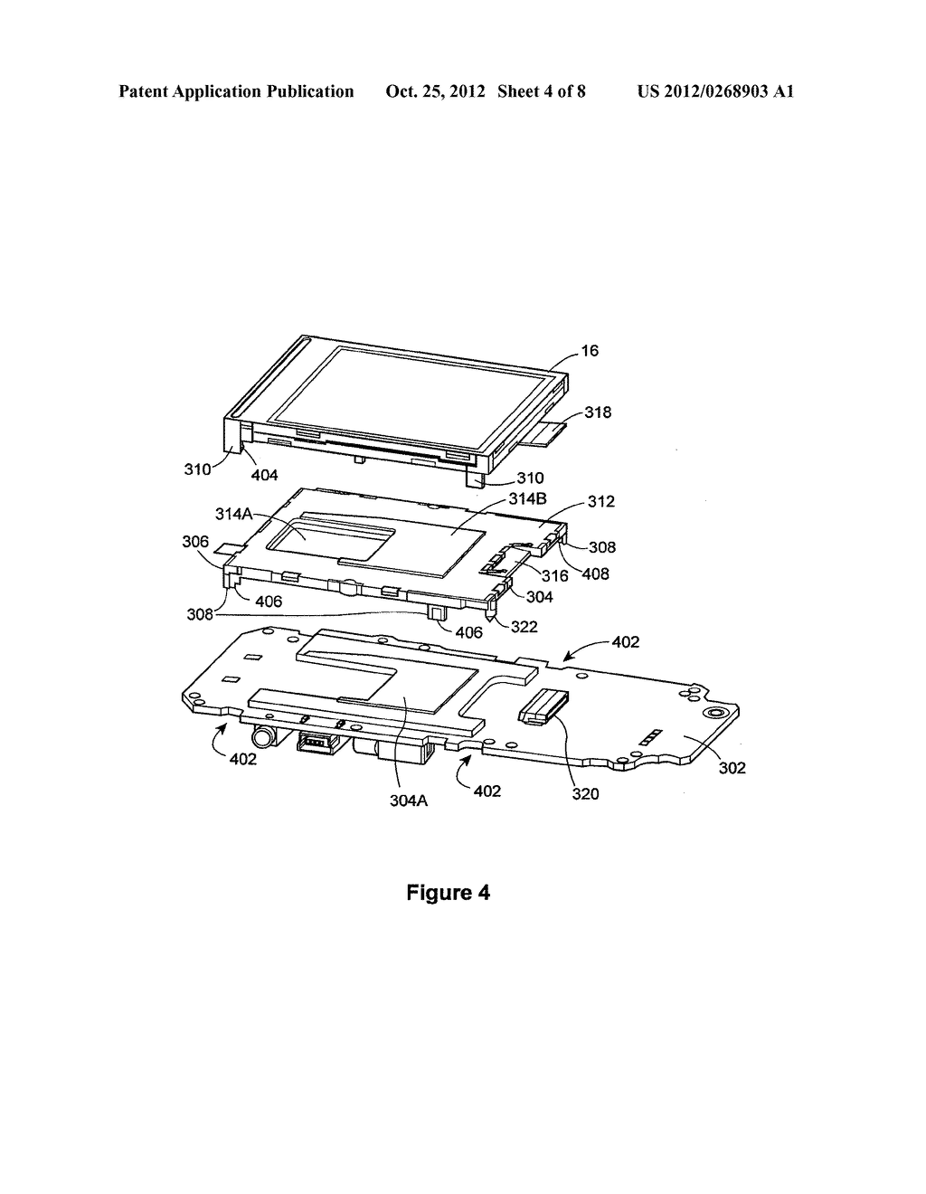 COVER FOR A FRAME FOR A DEVICE MOUNTED ABOVE A PRINTED CIRCUIT BOARD IN AN     ELECTRONIC DEVICE - diagram, schematic, and image 05