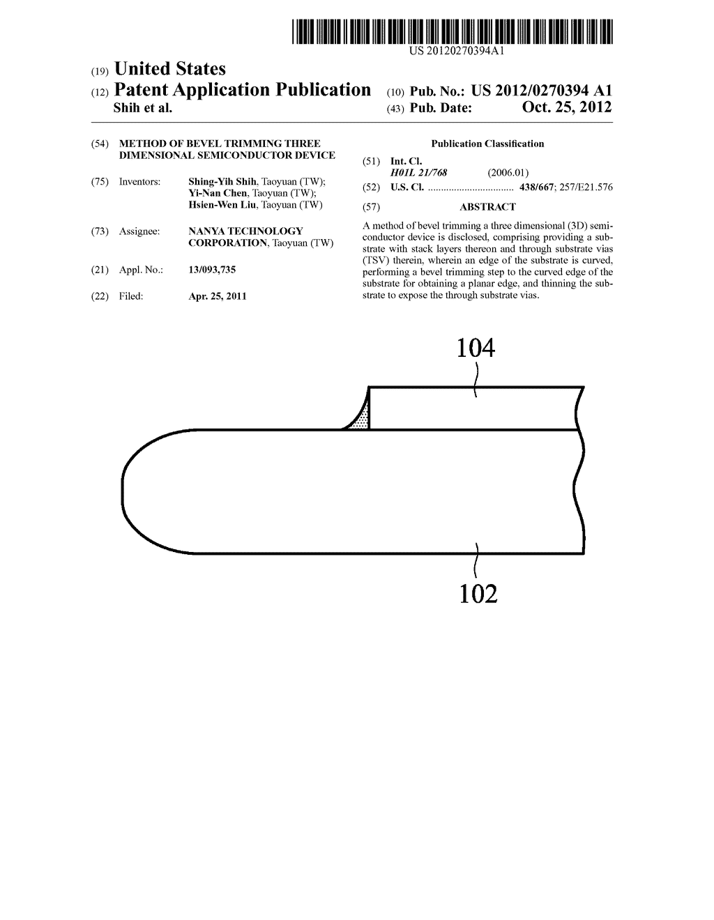 METHOD OF BEVEL TRIMMING THREE DIMENSIONAL SEMICONDUCTOR DEVICE - diagram, schematic, and image 01