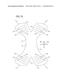 ABSORBENT ARTICLE HAVING AN ABSORBENT STRUCTURE CONFIGURED FOR IMPROVED     DONNING AND LATERAL STRETCH DISTRIBUTION diagram and image