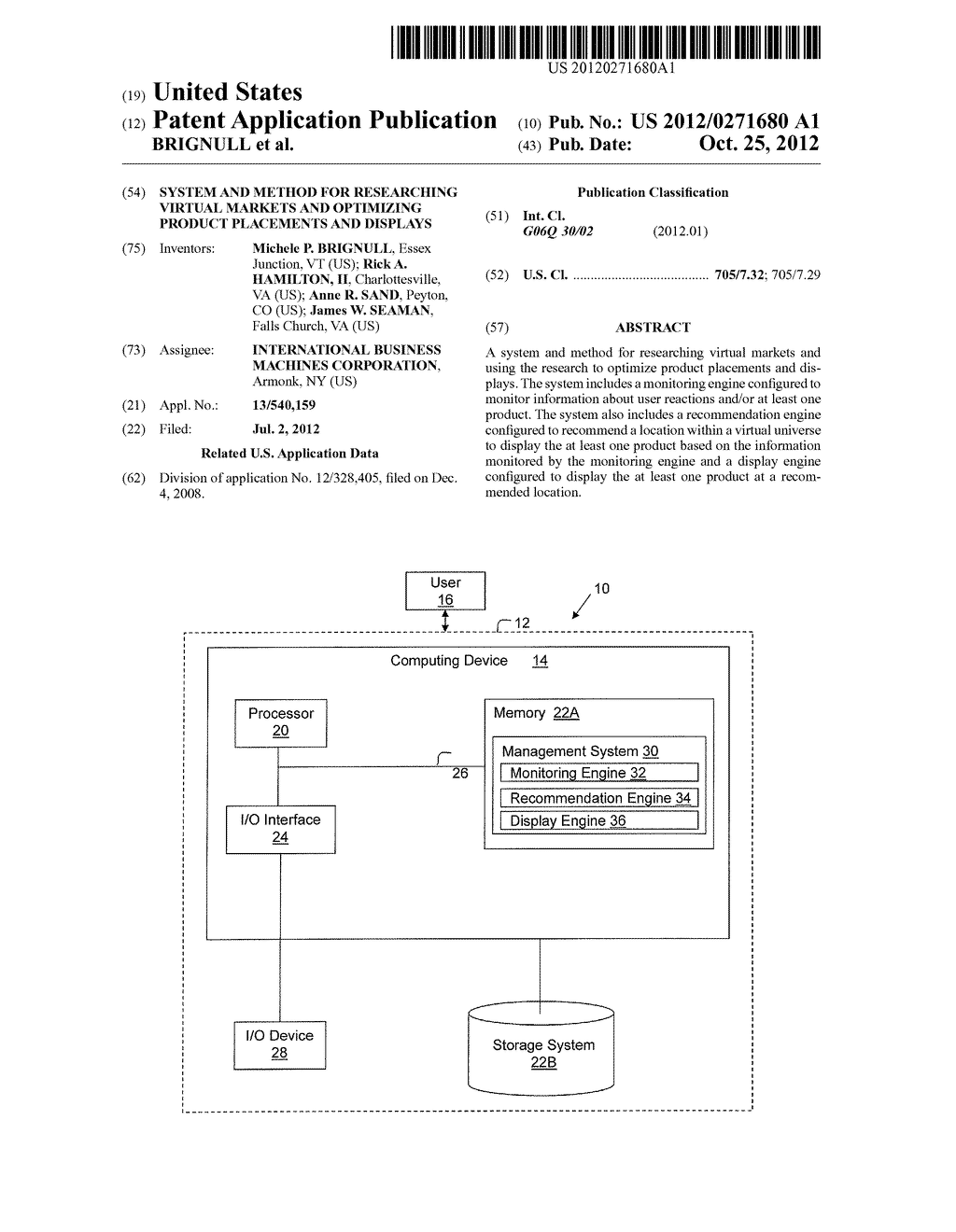 System and Method for Researching Virtual Markets and Optimizing Product     Placements and Displays - diagram, schematic, and image 01