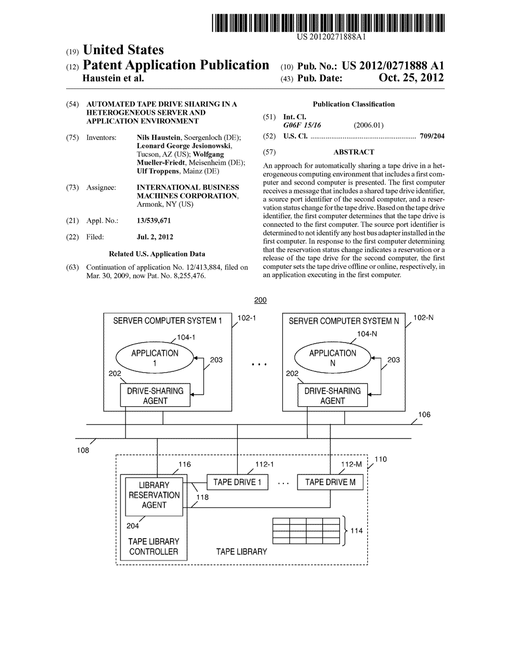 AUTOMATED TAPE DRIVE SHARING IN A HETEROGENEOUS SERVER AND APPLICATION     ENVIRONMENT - diagram, schematic, and image 01