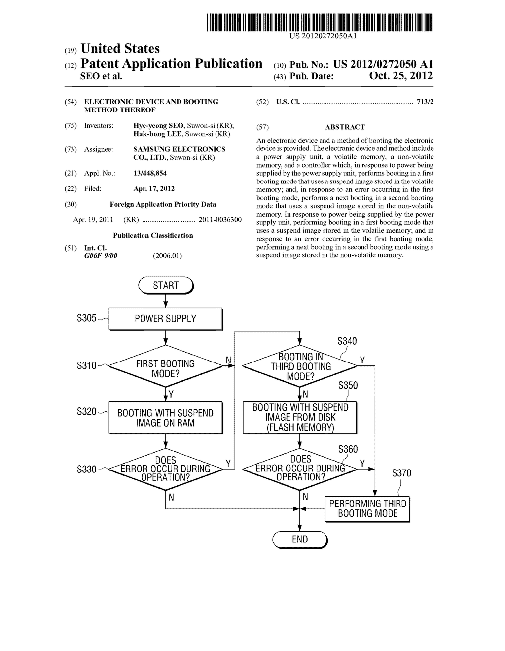 ELECTRONIC DEVICE AND BOOTING METHOD THEREOF - diagram, schematic, and image 01