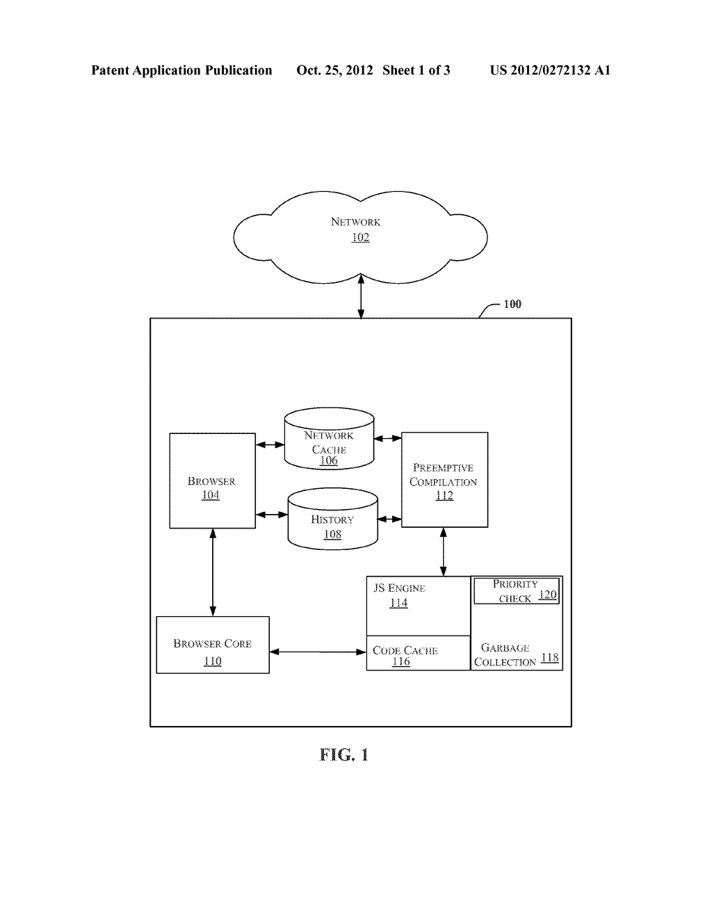 METHODS AND APPARATUS FOR IMPROVED BROWSING PERFORMANCE BY PRECOMPILATION     OF HIGH-PRIORITY JAVASCRIPTS IN A WEBPAGE AND DELAYING THE REMOVAL OF     CORRESPONDING COMPILED CODE - diagram, schematic, and image 02