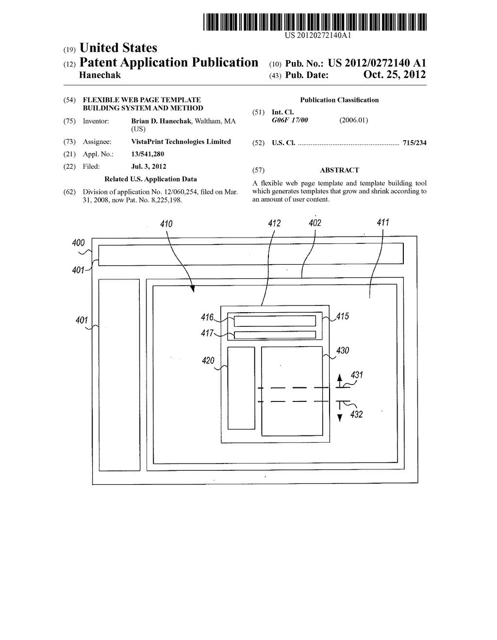 FLEXIBLE WEB PAGE TEMPLATE BUILDING SYSTEM AND METHOD - diagram, schematic, and image 01