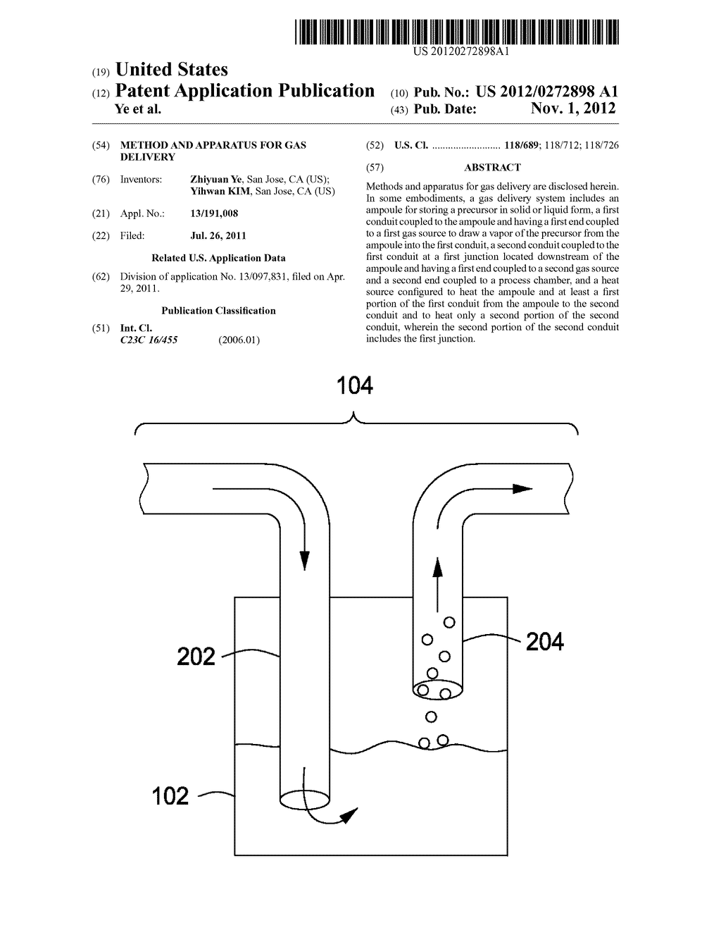 METHOD AND APPARATUS FOR GAS DELIVERY - diagram, schematic, and image 01