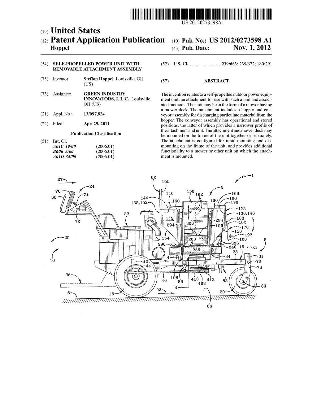 SELF-PROPELLED POWER UNIT WITH REMOVABLE ATTACHMENT ASSEMBLY - diagram, schematic, and image 01